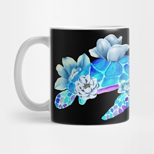 Aqua Blue Watercolor Turtle Mug